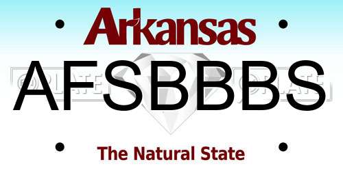 AFSBBBS Arkansas License Plate
