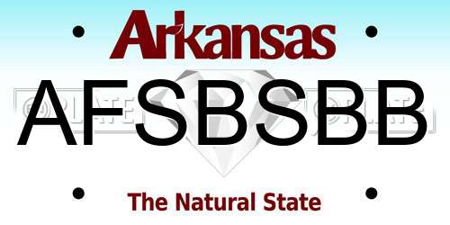 AFSBSBB Arkansas License Plate