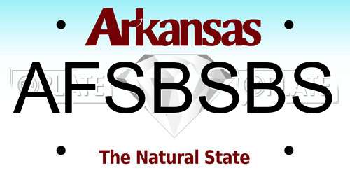 AFSBSBS Arkansas License Plate