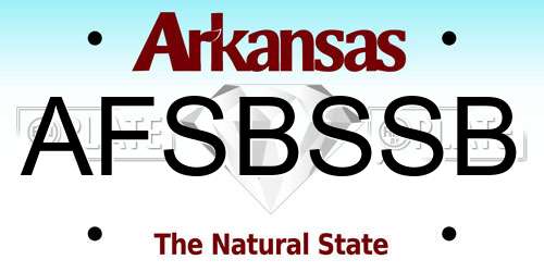 AFSBSSB Arkansas License Plate