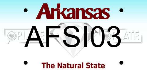 AFSI03 Arkansas License Plate