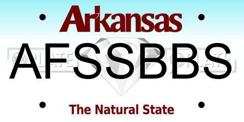 AFSSBBS Arkansas License Plate