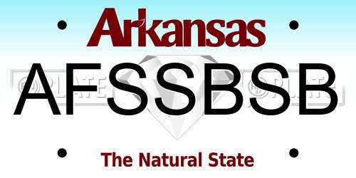 AFSSBSB Arkansas License Plate
