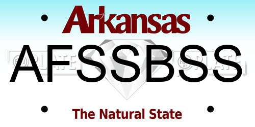 AFSSBSS Arkansas License Plate