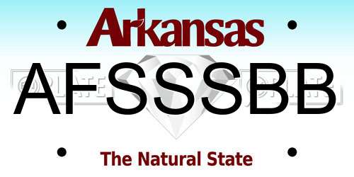 AFSSSBB Arkansas License Plate
