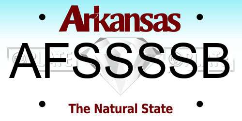 AFSSSSB Arkansas License Plate
