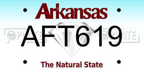 AFT619 Arkansas License Plate