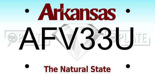 AFV33U Arkansas License Plate