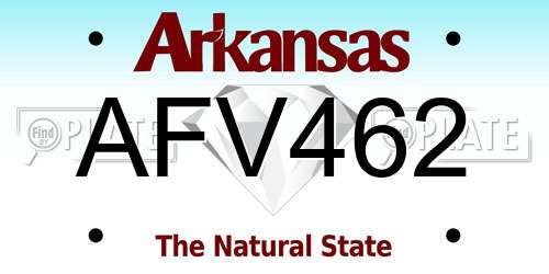 AFV462 Arkansas License Plate