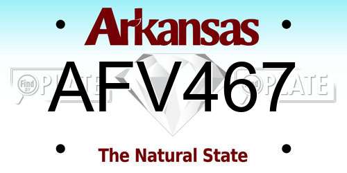 AFV467 Arkansas License Plate