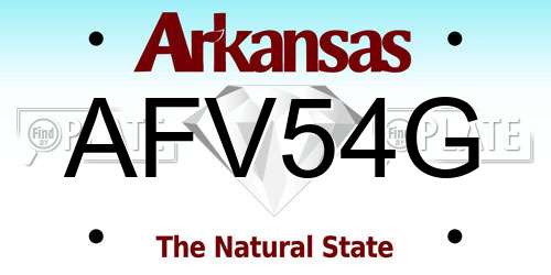 AFV54G Arkansas License Plate