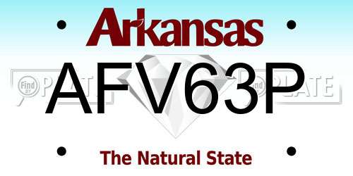 AFV63P Arkansas License Plate