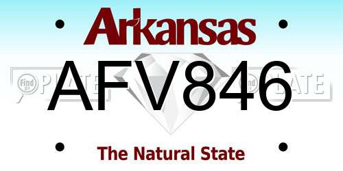 AFV846 Arkansas License Plate