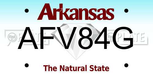 AFV84G Arkansas License Plate