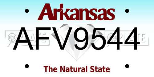 AFV9544 Arkansas License Plate