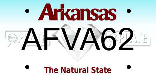 AFVA62 Arkansas License Plate