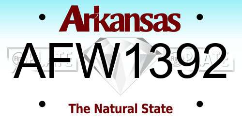 AFW1392 Arkansas License Plate