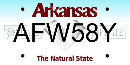 AFW58Y Arkansas License Plate