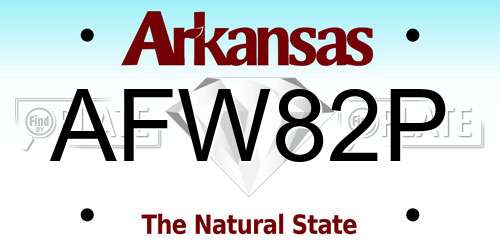 AFW82P Arkansas License Plate