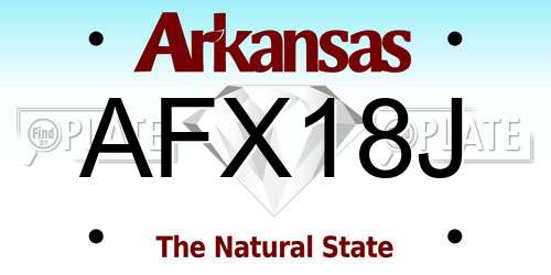 AFX18J Arkansas License Plate