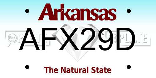 AFX29D Arkansas License Plate