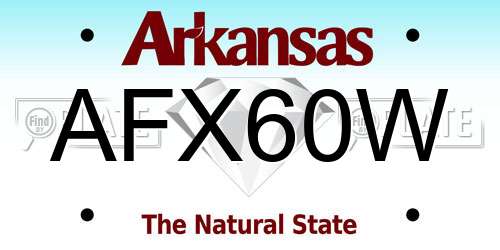 AFX60W Arkansas License Plate