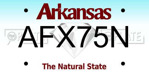 AFX75N Arkansas License Plate