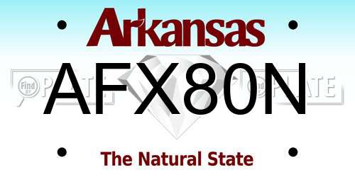 AFX80N Arkansas License Plate