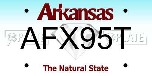 AFX95T Arkansas License Plate