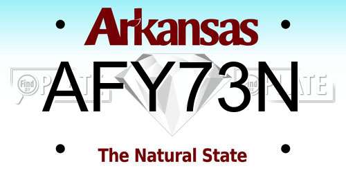 AFY73N Arkansas License Plate