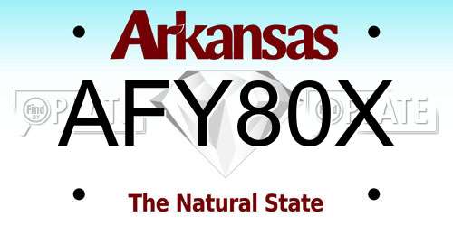AFY80X Arkansas License Plate