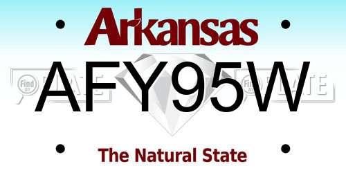 AFY95W Arkansas License Plate