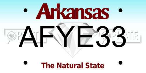 AFYE33 Arkansas License Plate