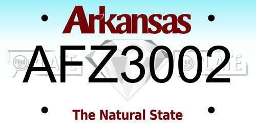 AFZ3002 Arkansas License Plate