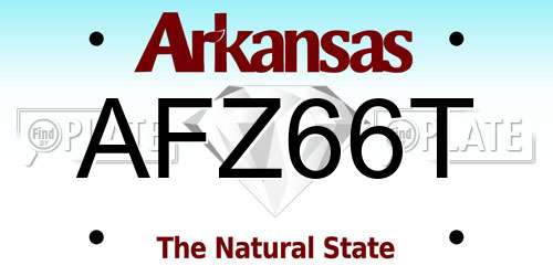 AFZ66T Arkansas License Plate