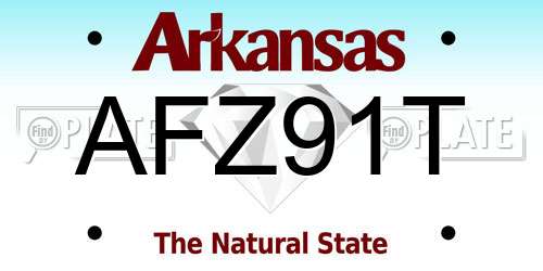 AFZ91T Arkansas License Plate