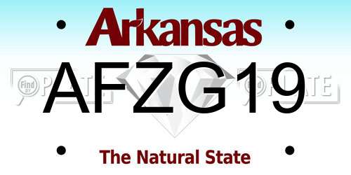 AFZG19 Arkansas License Plate