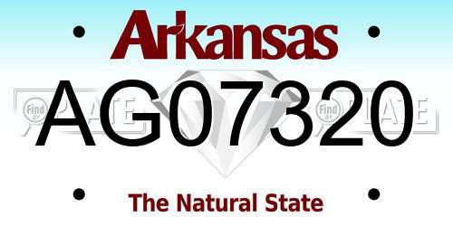 AG07320 Arkansas License Plate