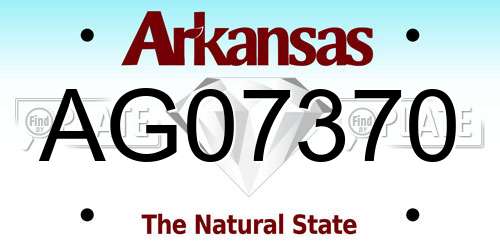 AG07370 Arkansas License Plate