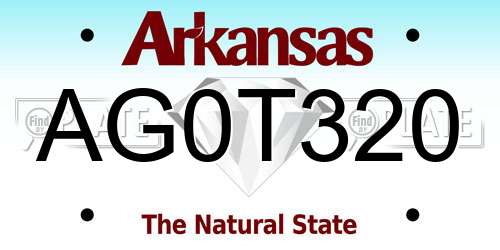 AG0T320 Arkansas License Plate