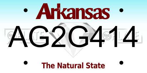 AG2G414 Arkansas License Plate