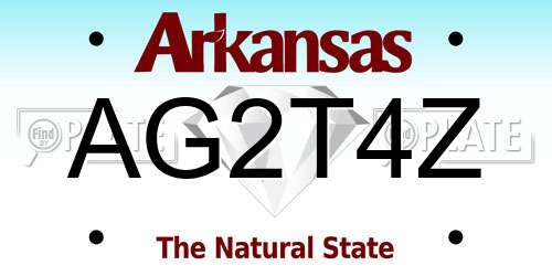 AG2T4Z Arkansas License Plate