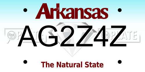AG2Z4Z Arkansas License Plate