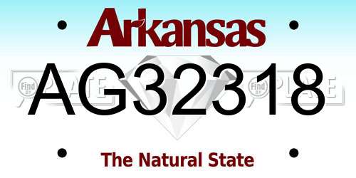 AG32318 Arkansas License Plate