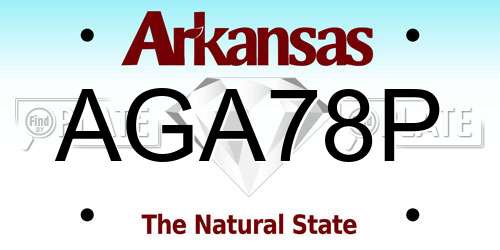 AGA78P Arkansas License Plate