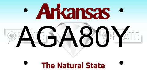 AGA80Y Arkansas License Plate