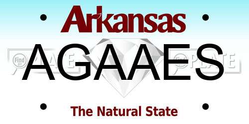 AGAAES Arkansas License Plate