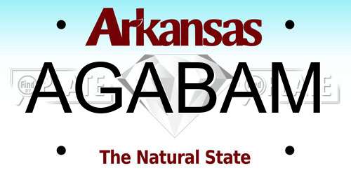 AGABAM Arkansas License Plate