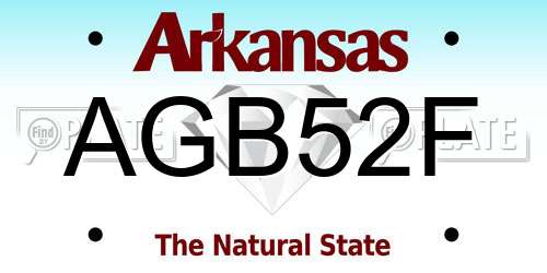 AGB52F Arkansas License Plate