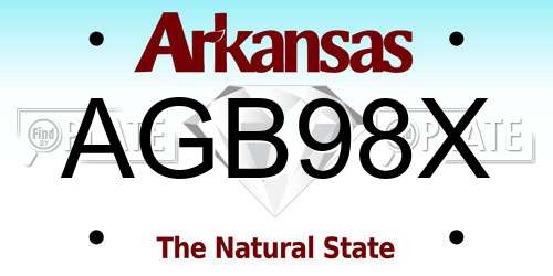 AGB98X Arkansas License Plate